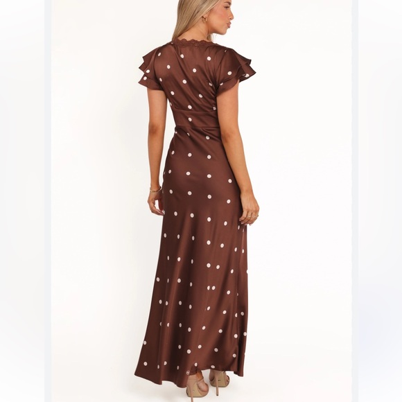 Petal & Pup Arella Brown Polka Dot Maxi Dress - Picture 2 of 12